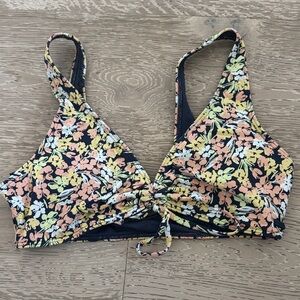 Roxy Black and Floral Bikini Top